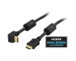 Vinklet HDMI Kabel High Speed with Ethernet, 4K, Ultra HD i 60Hz - Svart - 0.5m