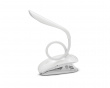 LED Table Lamp Flexible & Clip with built-in battery - Hvit klypelampe