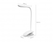 LED Table Lamp Flexible & Clip with built-in battery - Hvit klypelampe
