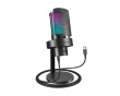 AMPLIGAME A8 Plus RGB USB Gaming Mikrofon med 4 polarmønstre (PC/PS4/PS5) - Svart