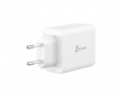 Wall Charger GaN, 65 W, 2x USB-C, 1x USB-A, 3-Port Charger - Vegglader