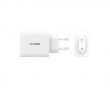 Wall Charger GaN, 65 W, 2x USB-C, 1x USB-A, 3-Port Charger - Vegglader