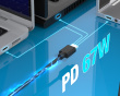 67W GaN PD USB-C, Minilader med 4,5 mm DC - Omformer