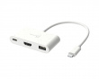 USB-C til HDMI 4K og USB Type-A med 90 W Strømforsyning - Hvit