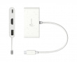 USB-C til HDMI 4K og USB Type-A med 90 W Strømforsyning - Hvit