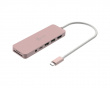 USB-C Multi-Port Hub med 60W Strømforsyning - Rosa