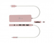 USB-C Multi-Port Hub med 60W Strømforsyning - Rosa