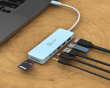 USB-C Multi-Port Hub med 60W Strømforsyning - Blå