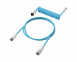 USB-C Coiled Cable - Lyse Blå / Hvit