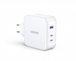 Nexode 140W USB-C PD GaN - 3-Port Vegglader + USB-C Kabel 1.5m - Hvit