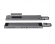 Dual-Monitor USB-C Dockningsstation M.2 nvme med 9 porter - Grå