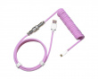 Coiled Cable USB-C til USB-A 1.5m - Aviator - Candy Magenta