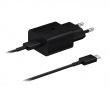 Hurtiglader 15W med 1m ladekabel - Svart USB-lader