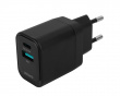 USB-C & USB-A Vegglader - Svart