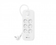 Strømuttak med Overspenningsvern - 6 porter - USB-C PD