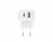 Boost Charge 42W USB-C & USB-A Vegglader - Hvit