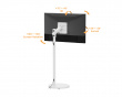 Gulvstativ med justerbar arm for TV - Hvit