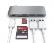 3-in-1 USB-C Pass Through USB Hub - Romgrå