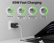 65w Dual GaN USB-C Vegglader