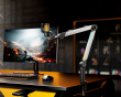 Aluminium Dynamisk RGB Mikrofon Arm - Hvit