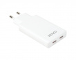 67W 2x USB-C Vegglader - Slim White
