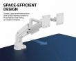 Space-Efficient Skjermstativ med gassfjær og USB porter – 2 skjermer – Hvit