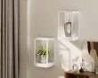 Veggmontert blomsterstativ med LED