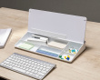 Glass Skrivebord Whiteboard med Stativ 40 cm - Hvit