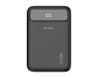 10 000 mAh powerbank, doble USB-C-kabler - Sort