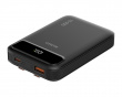 10 000 mAh powerbank, doble USB-C-kabler - Sort