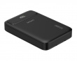 10 000 mAh powerbank, doble USB-C-kabler - Sort