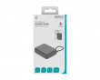 10 000 mAh Powerbank, innebygd stoffkabel - Sort