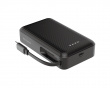 10 000 mAh Powerbank, uttrekkbar kabel 90 cm - Sort