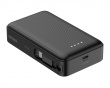 10 000 mAh Powerbank, uttrekkbar kabel 90 cm - Sort
