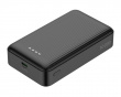 10 000 mAh Powerbank, uttrekkbar kabel 90 cm - Sort