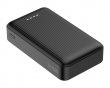 10 000 mAh Powerbank, uttrekkbar kabel 90 cm - Sort