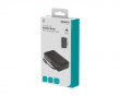 10 000 mAh Powerbank, uttrekkbar kabel 90 cm - Sort