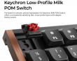 K5 Ultra Low-Profile 100% 8K Trådløst Tastatur - Wood Black [Keychron Milk POM Red]