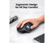 EM01 NL Trådløs Ergonomisk Trackball Mus - Sort