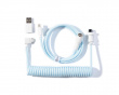 	 Coiled Aviator Kabel Angled 8K -Lyseblå