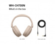 WH-CH730 Trådløse støydempende Bluetooth-hodetelefoner - Beige