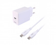 USB-C-vegglader 30 W - 1,5 m - hvit