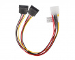 Molex (Han) 4 PIN til 2x SATA (Hun) 15 PIN Kabel 30cm