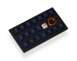 18-Key Gummi Double-shot Bakgrunnsbelyst Keycap-set - Mørkeblå