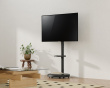 Heavy-Duty TV Gulvstativ med Mediehylle – Svart (DEMO)