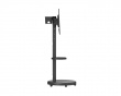 Heavy-Duty TV Gulvstativ med Mediehylle – Svart (DEMO)