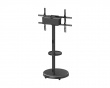Heavy-Duty TV Gulvstativ med Mediehylle – Svart (DEMO)